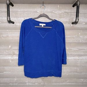 Jones New York Sport 3/4 Sleeve Blue Lightweight Professional Sweatshirt Large